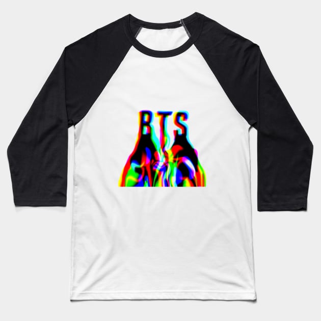 BTS RGB paint text design Baseball T-Shirt by bixxbite